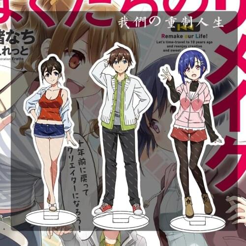 Anime Remake Our Life Shino Aki Hashiba Kyouya Game Acrylic Figure Stand Model Plate Display Desk Decor Cosplay High Quality