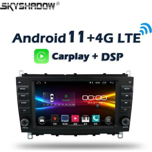 6GB+128GB Top size 254mm Carplay 8" IPS DSP Android 10.0 Car DVD Player GPS WIFI Bluetooth RDS Radio For Benz CLK W209 2005-2012