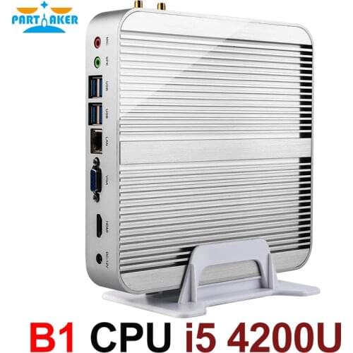 Fanless Barebone i5 Mini PC Win10 3 Years Warranty Nuc Computer Intel Core i5 4200U 4K HTPC TV Box DHL Free Shipping