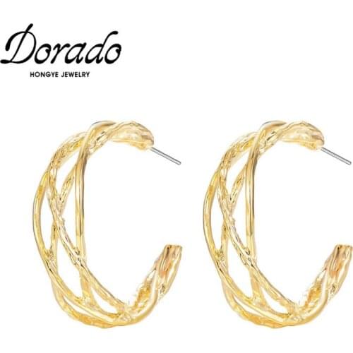 Dorado Big Reticular Circle Hoop Earrings for Women New Funk Hot Sale Metal Round Generous Jewelry Gift for Female 2020