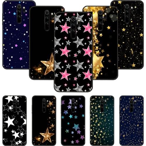 Phone Case For Xiaomi Redmi Note 8 8T 7 7A 9 9S 8A 4 5 Pro Black Cover Waterproof Luxury Coque Silicone Bright Shining Stars