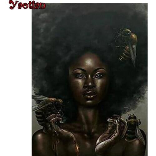 DIY 5D Diamond Painting Full Square Round African women Cross Stitch Diamond Embroidery Rhinestones Kits Wall Stickers Decor