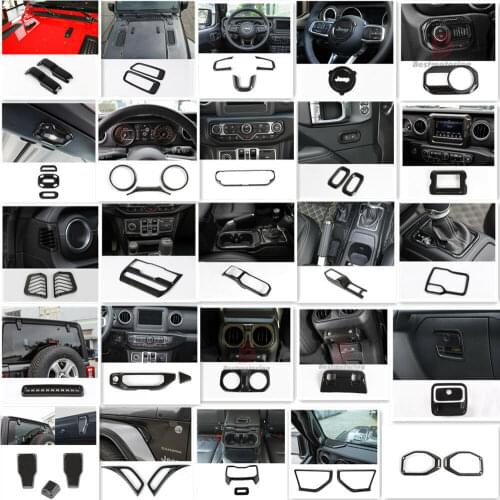 For 2018 Jeep Wrangler JL Interior Trim Accessories Cover Kit Carbon Fiber 43pcs