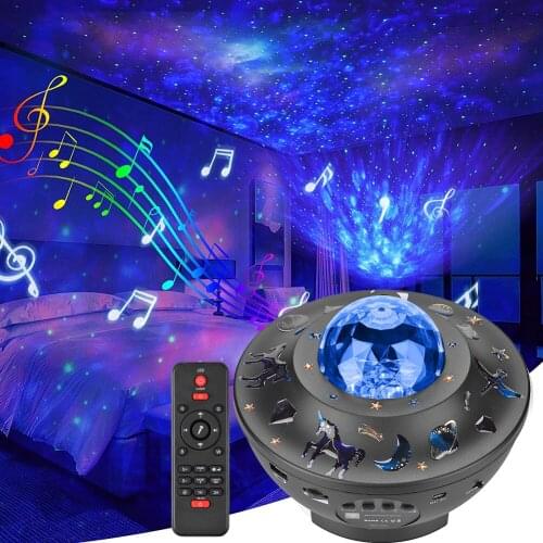 Galaxy Projector Star Projector Light Sunset Lamp Blueteeth USB Voice Control Music Player 360 Degree Rotation Night Lighting