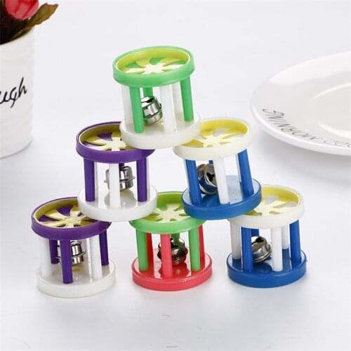 Pet Sound Making Toy Multi-color Plastic Tinkie BAII Cat Toy Ball Plastic Cylindrical Pet Supplies