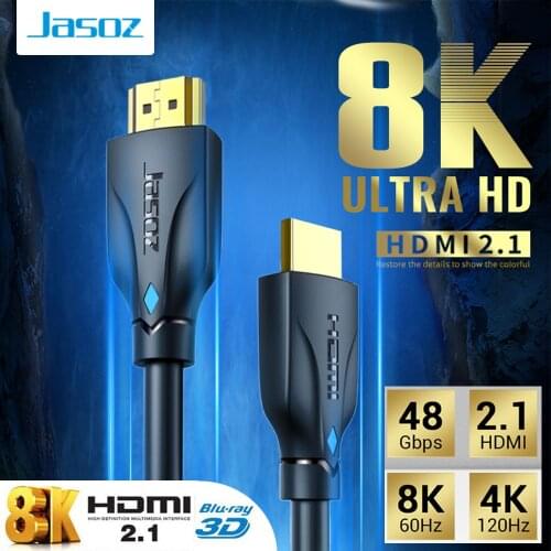 Jasoz 8K HDMI Cable 5m HDMI 2.1 Wire for Xiaomi Xbox Serries X PS5 PS4 Chromebook Laptops 120Hz HDMI Splitter Digital Cable Cord