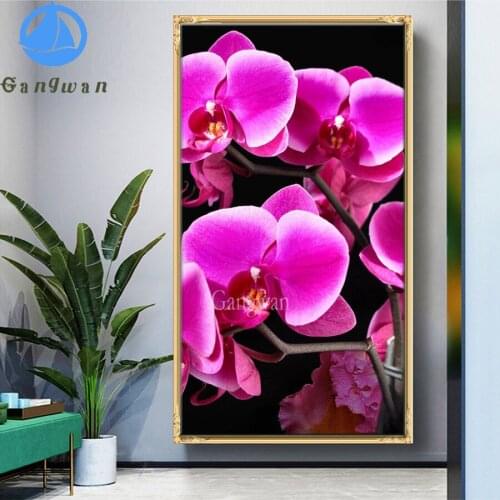 5d Rhinestone Painting DIY Diamond Painting purple Orchids diamond Embroidery mosaic flower art Diamond cross stitch home decor