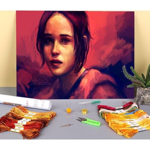 Portrait Juno Pre-Printed 11CT Cross-Stitch Complete Kit DIY Embroidery DMC Threads Handiwork Needlework Knitting Decor