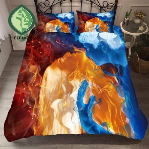 HELENGILI 3D Bedding Set Kiss Lips Mouth Print Duvet Cover Set Lifelike Bedclothes with Pillowcase Bed Set Home Textiles #ZUI-14