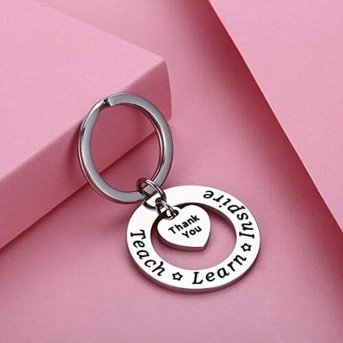 Creative Keychain Super Thank You Teachers Gifts Charm Love Heart Pendant 2021 Fashion Teacher Jewelry Accessories