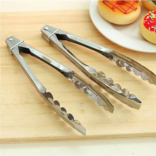 Stainless Steel BBQ Food Tongs Kitchen Cooking Clip Grill Tools Bread Cake Salad Food Serving Tongs