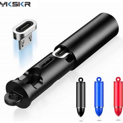 Magnetic charger Cable Plugs Case Micro USB Type C Portable Storage Box Magnet Connector Head TIps Container Bullet Plugs Case