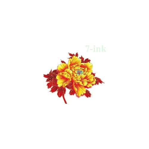 CC 14 6X6cm Little flower tatoo color yellow peony temporary Tattoos Sticker Water Transfer Fake waterproof Tattoo Gril Women