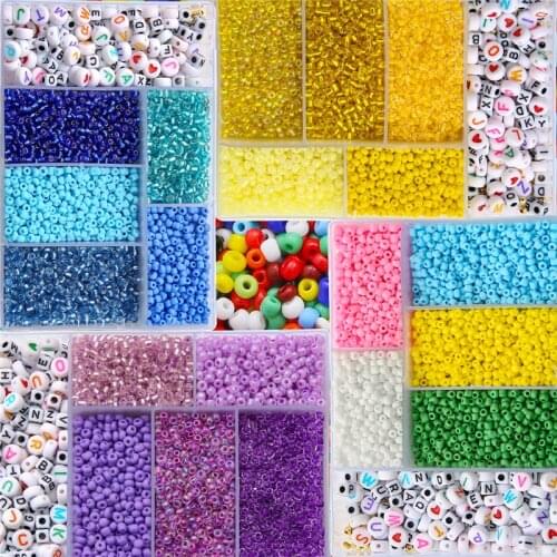 Jewelry Making Kit Czech Charm Crystal Glass Seed Beads Belt Box Alphabet Letter Beads Set For DIY Bracelet Earrings Supplies