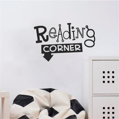 Reading Corner Wall Decal School Daycare Preschool Wall Sticker For Classroom Library Teacher Kids Students Vinyl dw20044