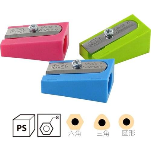German Kum new PS plastic high sharp cutting 8mm triangle bar hexagon bar round pole wood pencil single hole pencil sharpener