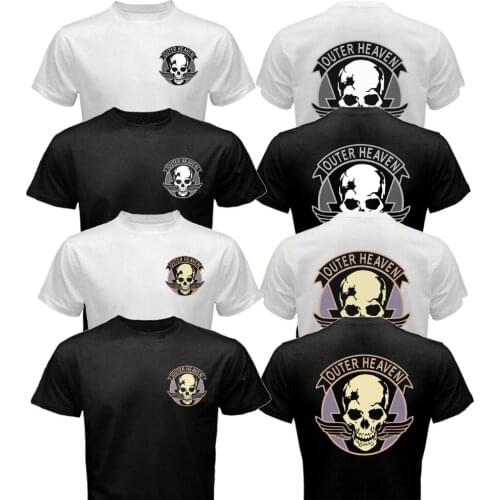 Solid MGS 5 V Phantom Pain Big Boss T shirt Men two sides casual cotton gift tee USA Size