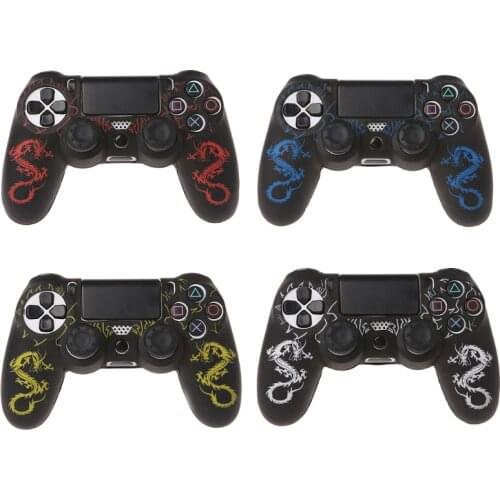 OOTDTY New Chinese Dragons Silicone Cover Protection Case for SONY playstation 4 PS4 Controller Skin