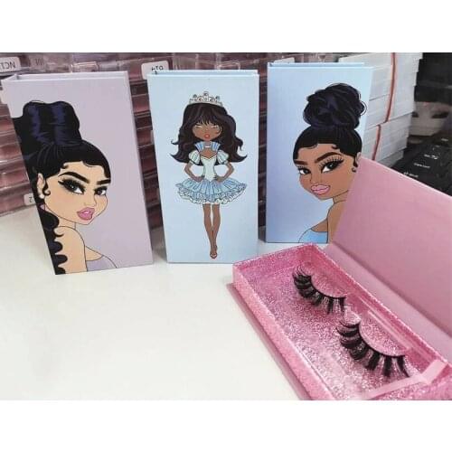 Wholesales one girl NEW 25mm False Eyelashes Packaging Box Lash Boxes Fake 3d Mink Lashes Glitter Case empty free logo