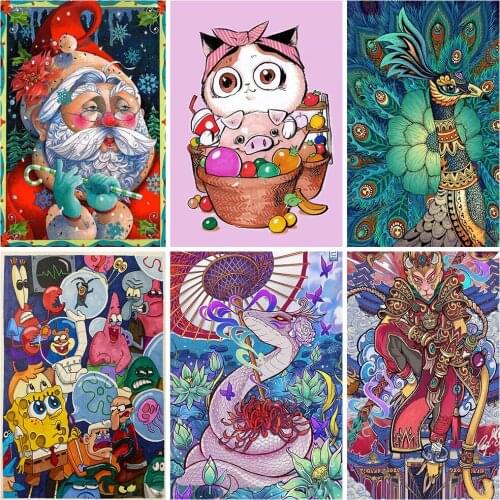 Full Diamond Painting 5D DIY Art Colorful Illustration Cross Stitch Kit Mosaic Inlaid Diamond Embroidery Decorative Painting