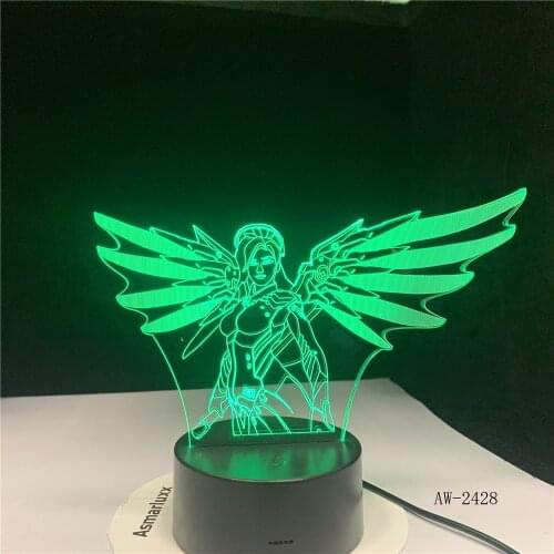 Hot Game Overwatch 3D Lamp Table Bedroom Action Figure Decorative Desk Lamp 7 Color Changing Night Light Home Decor 2428