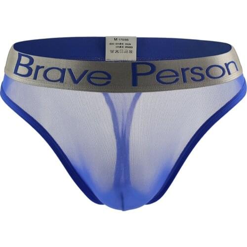 Sexy Mens Briefs Transparent Low-waist Briefs Mesh Gauze Breathable Underwear Briefs Panties for Man