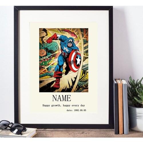 Marvel Series Personalized Custom Name Photo Date Anniversary Birthday Family Lovers Gifts Canvas Paintings Retro Home Decor