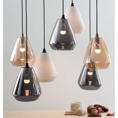 Modern LED Pendant Lights Metal Glass Pendant Lamp Lighting Nordic Cafe Bar Living Room Lamp Bedroom Single Head Light Fixtures