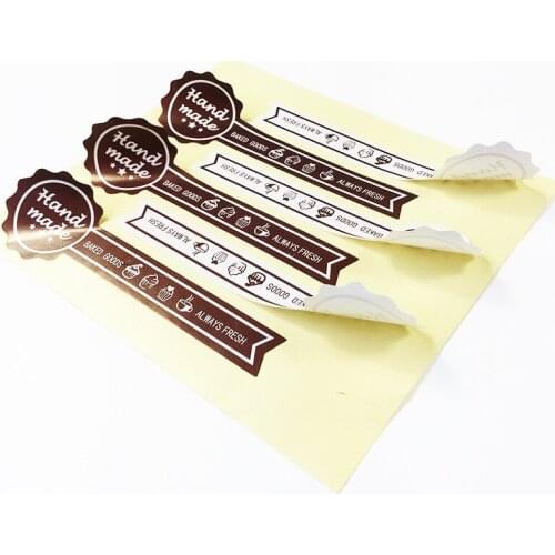 Free Shipping 600 Pcs/lot Long Style White&Brown Seal Sticker Baking Decoration Label Multifunction Sealing Sticker Gift Label