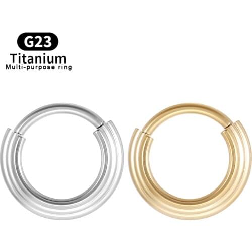 G23 Titanium Nose Ring Gothic fake septum piercing Hoop Drape Ladies Zinc Mine gold ear Perforated Hinge Cartilage Body Jewelry