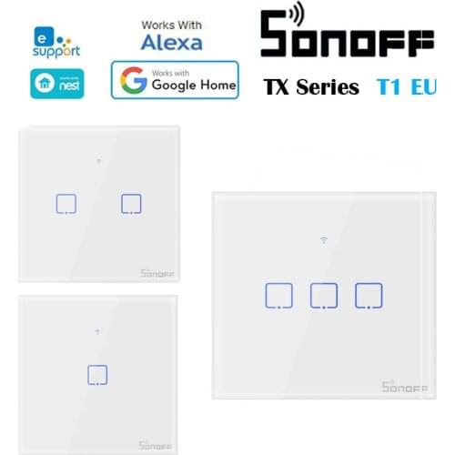 SONOFF T1 EU TX Series 433 RF WiFi Smart Wall Switch for eWelink APP Remote Voice Control Support Alexa Google Home Automation