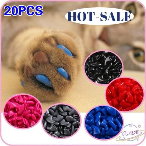 YLANT New FASHION colorful Cat Nail Caps soft cat Claw Soft Paws 20 PCS/lot with free Adhesive Glue Size XS S M LGift for pet
