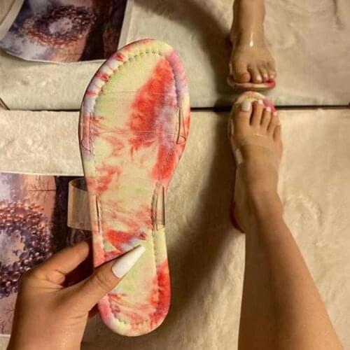 Rainbow Colorful Beach Slippers Clear Transparent Flat Flip Flops 2021 New Summer Slippers Women Shoes Woman Slides Plus Size