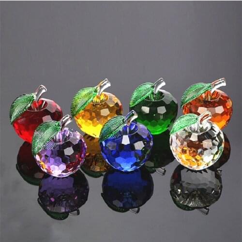 1 Piece Crystal Faceted Apple Paperweight Glass Paperweight Gifts Crafts Art&Collection Christmas Decoration