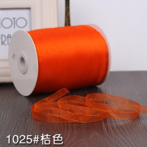 10 Meters Chiffon Orange Silk Organza Ribbon For Sewing Christmas Wedding Party Decoration Webbing Crafts Gift Packing Belt 1cm