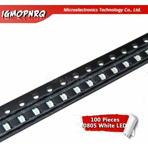 100pcs White 0805 SMD LED diodes light