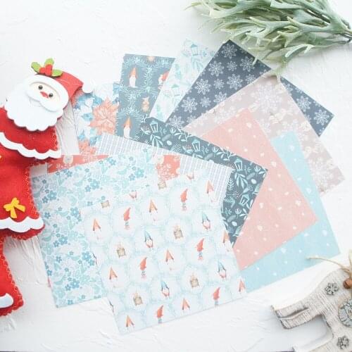 24 sheets DIY 12 style 15.2*15.2cm winter Red hat dwarf theme craft paper as scrapbooking creative paper DIY handmade gift use
