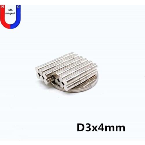 500pcs 3x4 Round NdFeB Neodymium Disc Magnets Dia 3mm x 4mm N35 Super Powerful Strong Rare Earth NdFeB Magnet 3*4