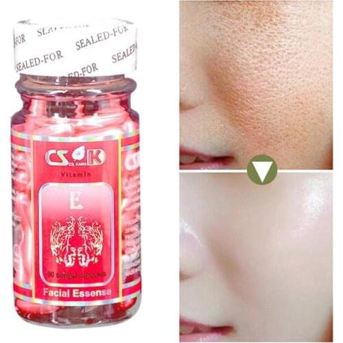 90Pcs Skin Care Vitamin E Capsules Moisturizing Nutrition Whitening Cream VE Freckle Serum Skin Spot Acne Removing Essence