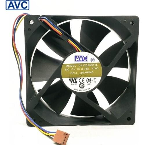 AVC Original DA12025B12L P005 12V 0.3A 12cm 120mm 12025 pin PWM fan cooling fan 10pcs/lot