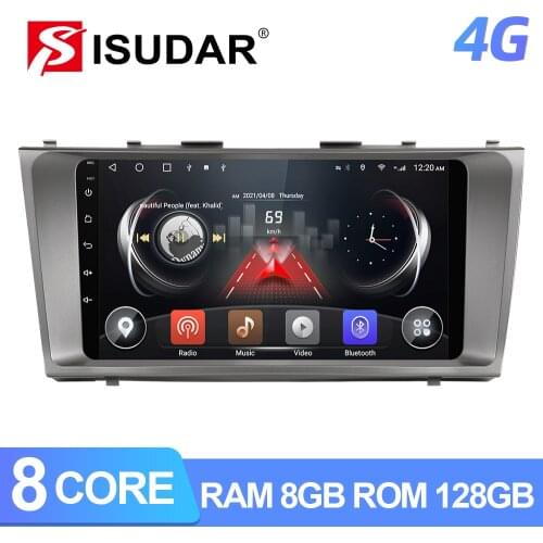 ISUDAR T72 QLED Android 10 For Toyota Camry 7 XV 40 2006-2011 GPS Car Multimedia Radio 8 Core ROM 128G DVR Camera WiFi no 2din