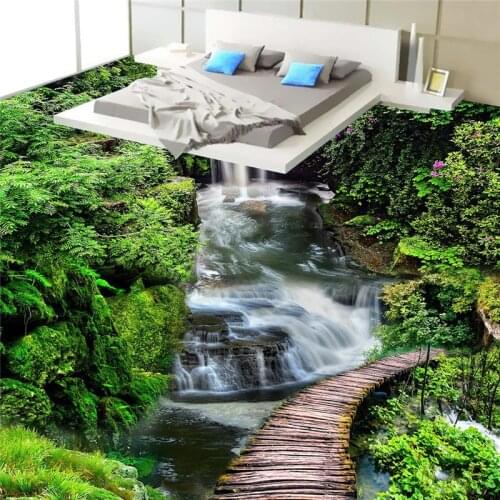 Beibehang floor rock waterfall self-adhesive decorative painting floor painting PVC floor floor papertothicken wear waterproof