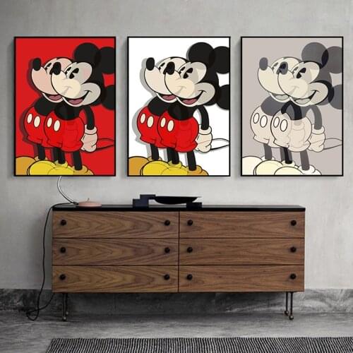 Disney Cartoon Mickey Mouse Canvas Paintings Wall Art Poster Prints Canvas Picture for Living Room Cuadros Home Decoration