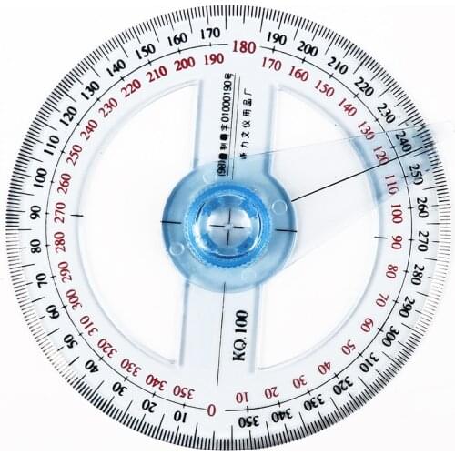 Hot Sale Circular 10cm Plastic 360 Degree Pointer Protractor Rulers Angle Finder for Student Stationery Gift Protractor