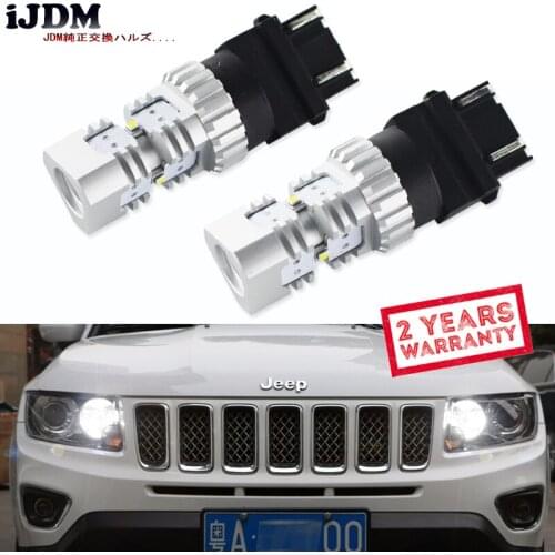 IJDM Auto 3157 LED Bulbs White Canbus 27/5W P27/7W T25 LED Bulbs For 2011 and up Jeep Grand Cherokee Daytime Running Lights 12V