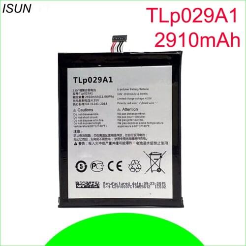 ISUNOO 5pcs/lot 3.8V 2910mAh TLp029A1 / TLp029AJ For Alcatel OneTouch Pop 3 5.5" OT-5025 OT-5025D Battery