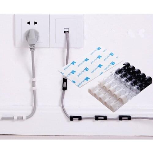 Cable Organizer Clips Cable Management Desktop & Workstation ABS Wire Manager Cord Holder USB Charging Data Line Bobbin Winder