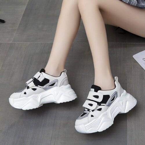 Women Platform Sneakers 2020 Autumn Fashion Brand Casual Shoes Chunky 7cm Vulcanized Shoes Woman Thick Soled Trainers Ladies