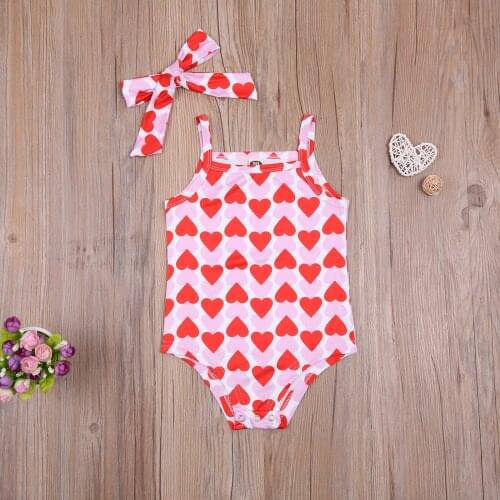 Summer Kid Girls Swimsuits with Headband Sleeveless Square Neck Bikini Bodysuit Heart Print Lovely Swimwear Bathing Suit