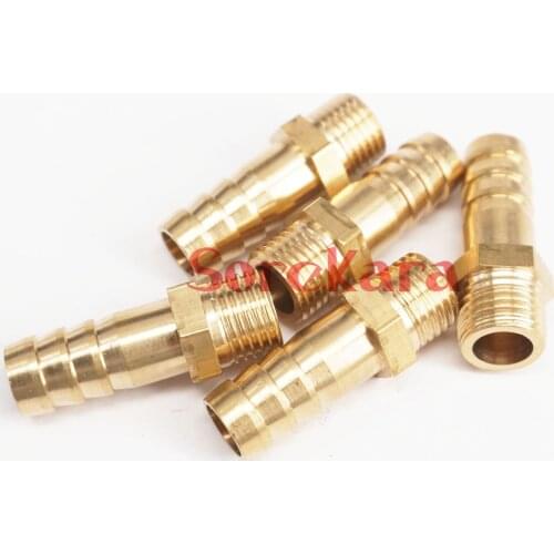 LOT 5 Hose Barb I/D 10mm x M12x1.25 Metric Male Thread Brass coupler Splicer Connector fitting for Fuel Gas Water